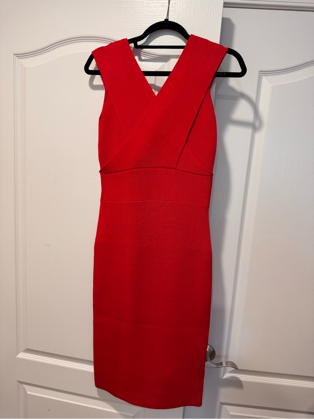 Reiss Red V-Neck Sheath Dress - Classic Women’s Dress